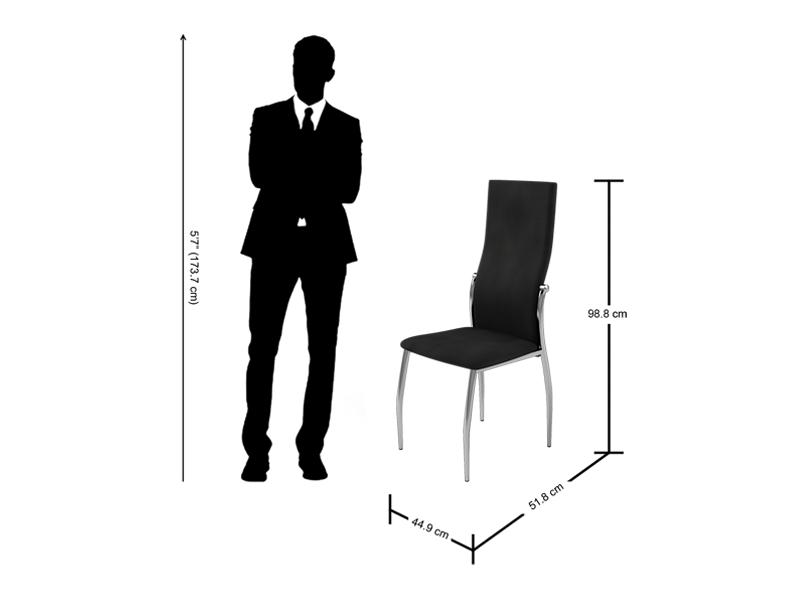 Steel Dinning Chair size